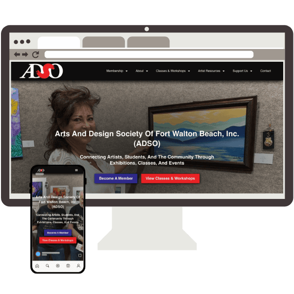 Website Arts and Design Society in Fort Walton Beach,FL done by Clear Website Design