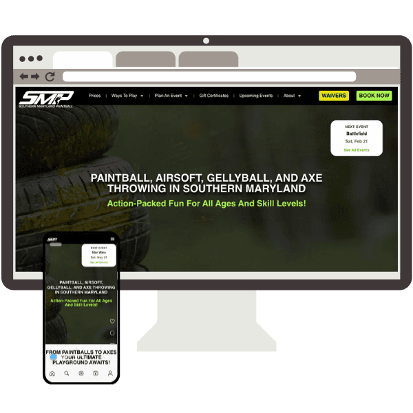 Southern Maryland Paintball had Clear Website Redesign their website